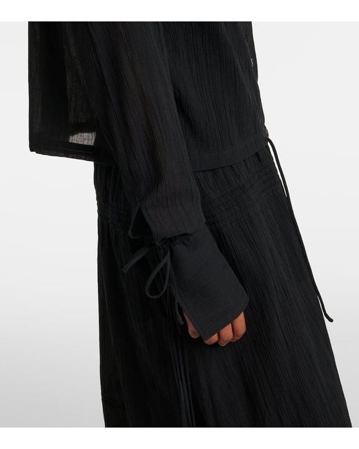 Totême  Black Cropped-Hemd Aus Baumwolle