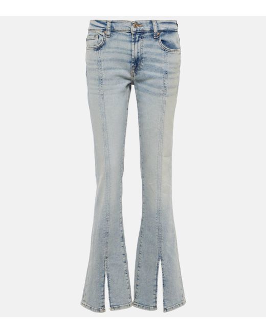 7 For All Mankind Blue Bootcut Tailorless Mid-rise Jeans