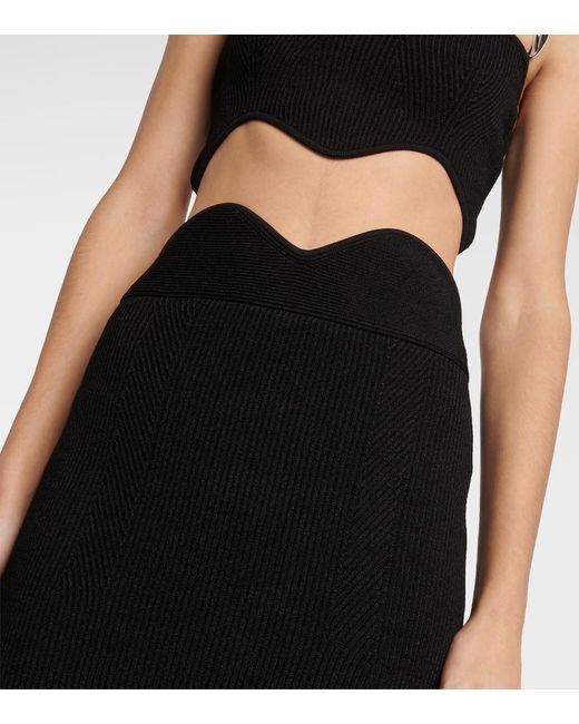 Set De Top Y Falda Midi Marina Wave Galvan de color Black