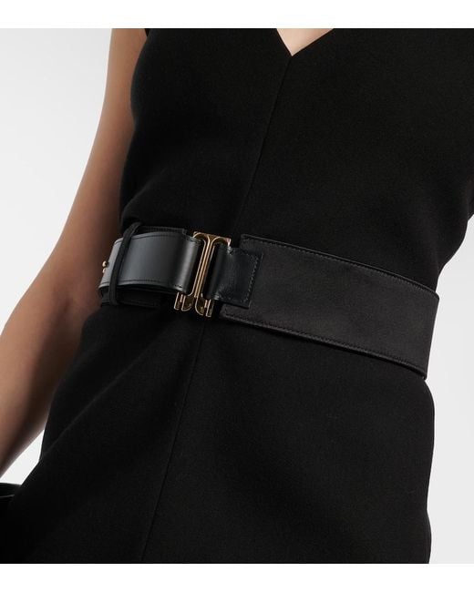 Victoria Beckham Black Wide Leather Belt