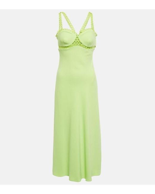 Jonathan Simkhai Green Sevilla Cady Midi Dress