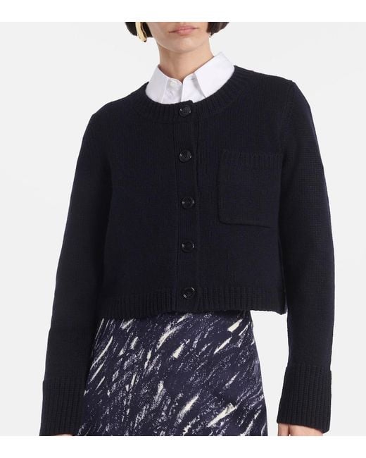 Jardin Des Orangers Blue Wool And Cashmere Cardigan
