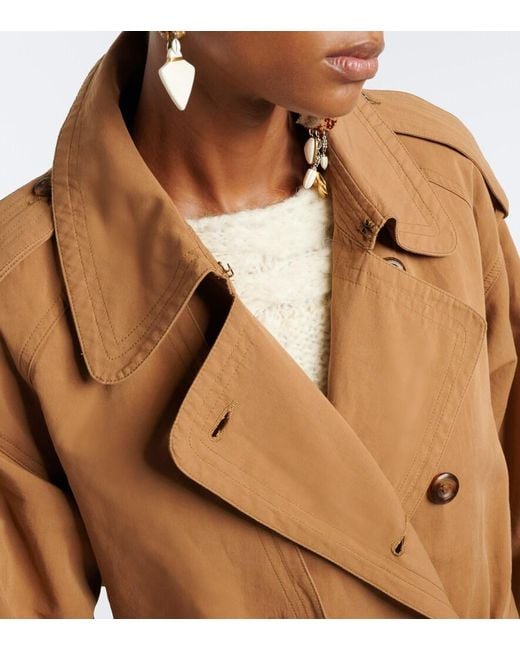 Isabel Marant Brown Violette Cotton And Linen Trench Coat