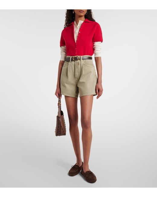 Shorts Denim De Tiro Medio Agolde de color Natural