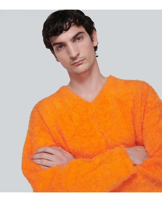 ERL Orange Brushed Sweater for men