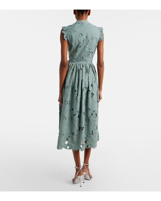 Erdem Green Guipure Lace Shirt Dress