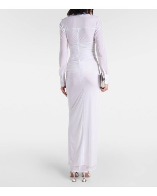 Christopher Esber White Venus Plunge Jersey Maxi Dress