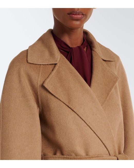Max Mara Natural Wool Wrap Coat