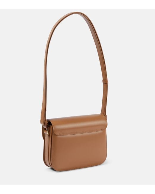 A.P.C. Brown Grace Small Leather Shoulder Bag