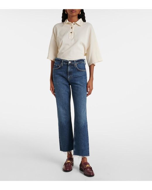 Agolde Blue Valen Mid-Rise Straight Jeans