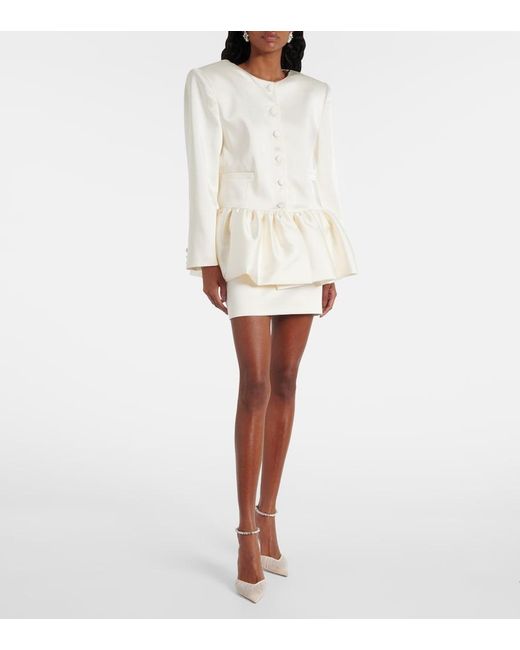 The New Arrivals Ilkyaz Ozel White Meringue Ruffled Satin Jacket