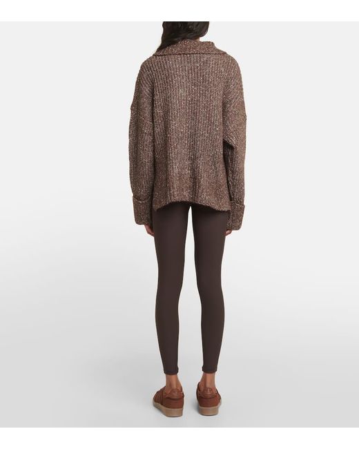 Varley Brown Amelia Half-zip Sweater
