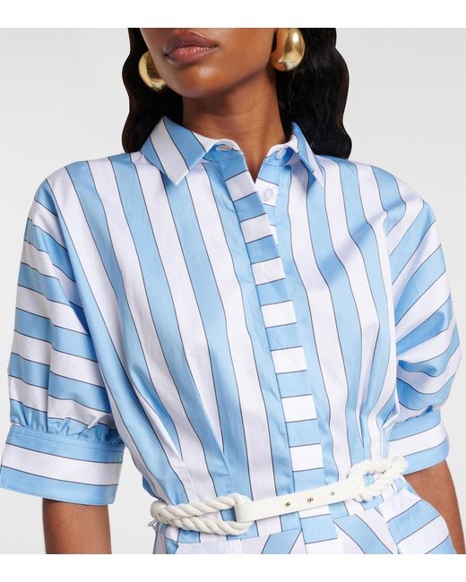 Rebecca Vallance Blue Nilah Striped Cotton Minidress