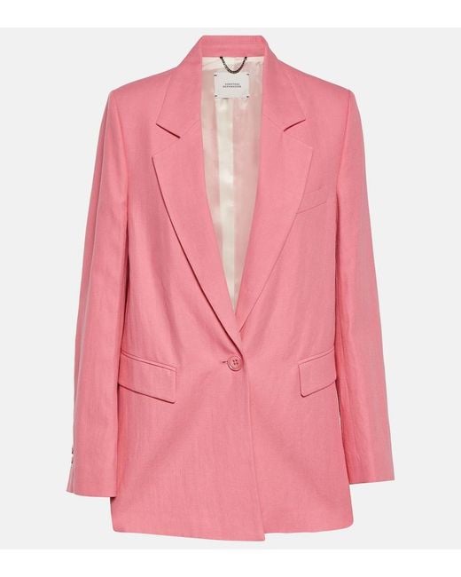 Dorothee Schumacher Pink Colorful Lightness Cotton And Linen Blazer