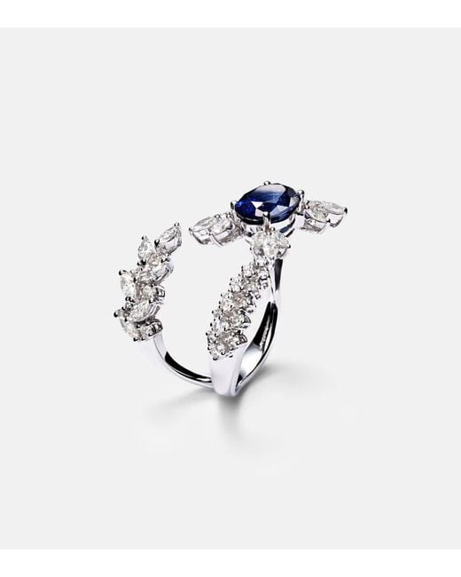YEPREM Blue Ring Reign Supreme Aus 18Kt Weissgold Mit Diamanten Und Saphir