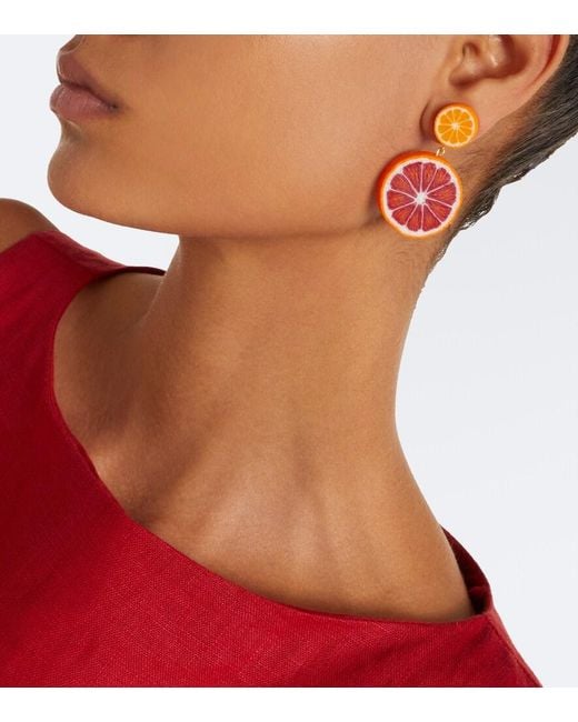 Jennifer Behr Red Citrone Drop Earrings