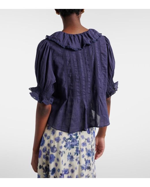 Doen Blue Top Henri Aus Baumwoll-Voile