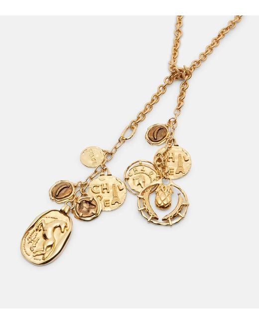 Collar Con Colgante De Cadena Chloé de color Metallic