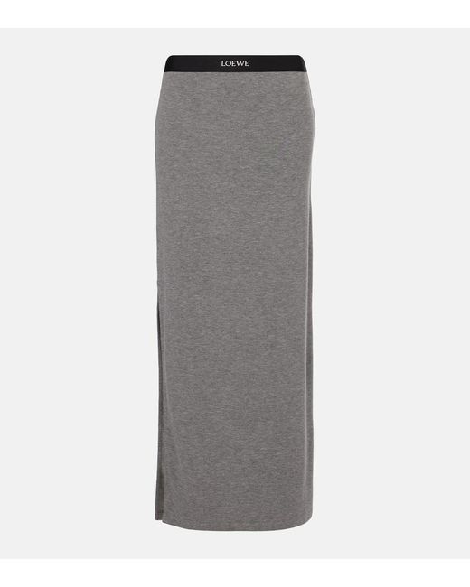 Loewe Gray Maxirock Anagram Aus Strick