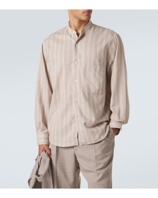 STÒFFA Natural Striped Cotton And Silk Shirt for men