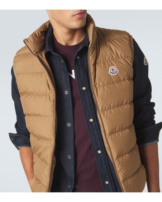 Chaleco De Plumas Contrin Moncler de hombre de color Brown