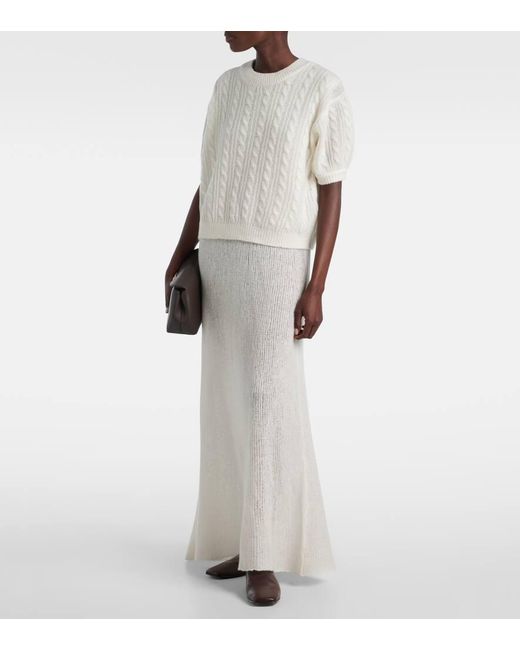 Lisa Yang White Pullover Kenzie Aus Kaschmir Und Seide