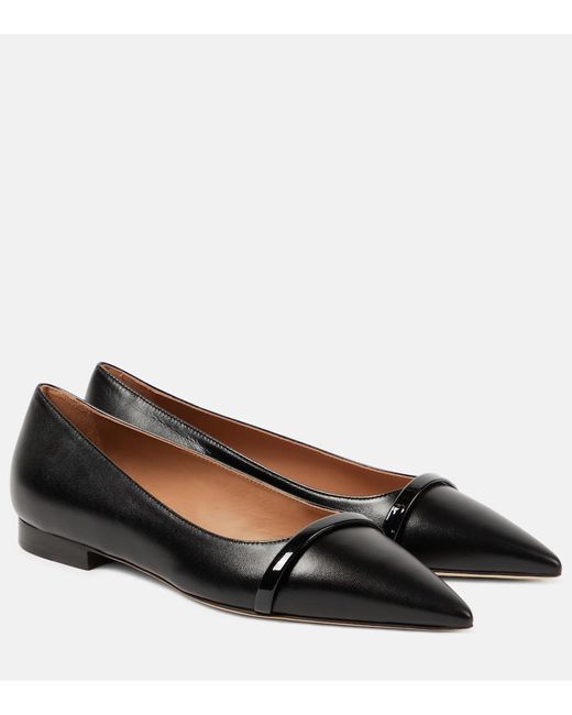 Malone Souliers Black Jhene Leather Ballet Flats