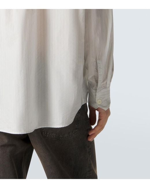 Our Legacy White Above Striped Cotton-Blend Shirt for men