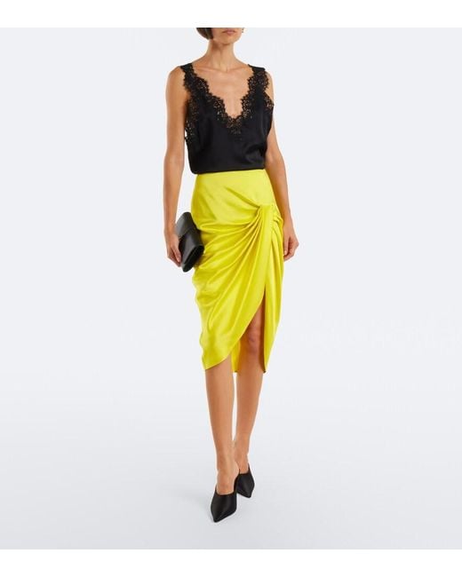 Stella McCartney Black Lace-Trimmed Satin Top