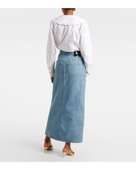 Nina Ricci Blue Denim Midi Skirt