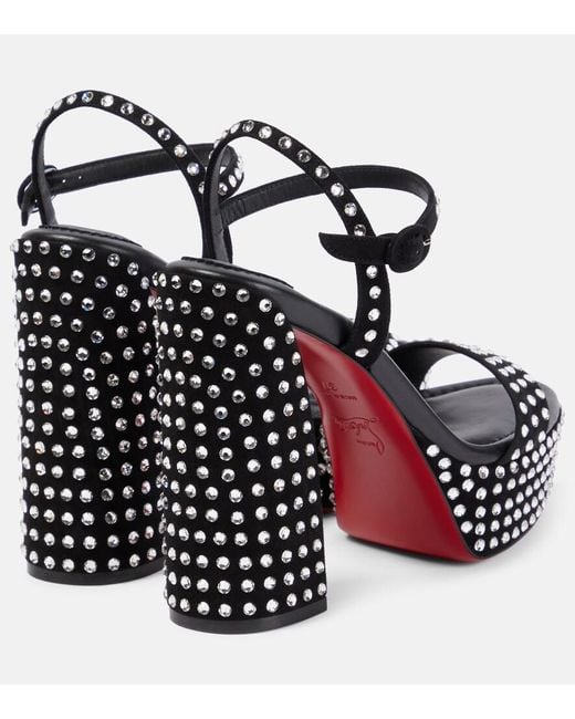 Christian Louboutin Black Movida Jane Strass Boum Platform Sandals