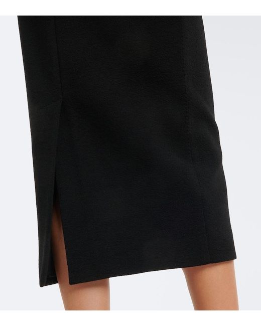 Max Mara Black Wool-Blend Jersey Pencil Skirt
