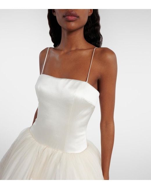 Danielle Frankel White Bridal Sadie Wool And Silk Corset Dress