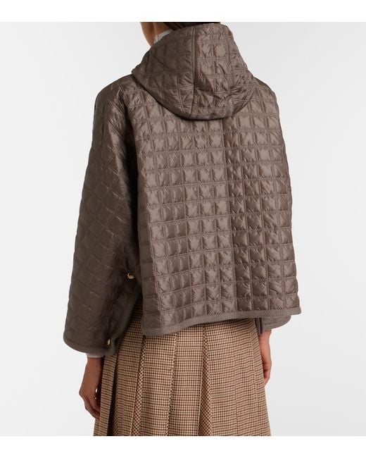 Moncler Brown Quilted Hooded Jacket