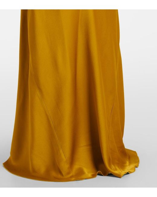 Victoria Beckham Yellow Satin Crepe Slip Dress