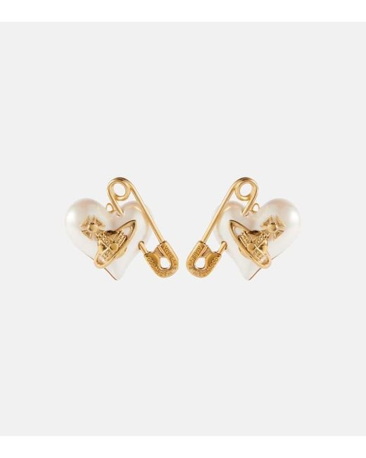 Orecchini Orietta con perle bijoux di Vivienne Westwood in Metallic