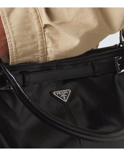 Prada Black Bonnie Leather Shoulder Bag for men