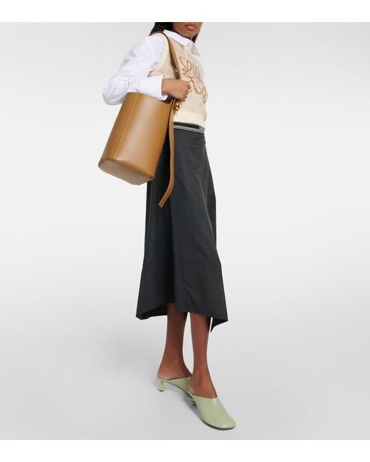 Loewe Brown Pebble Medium Leather Bucket Bag