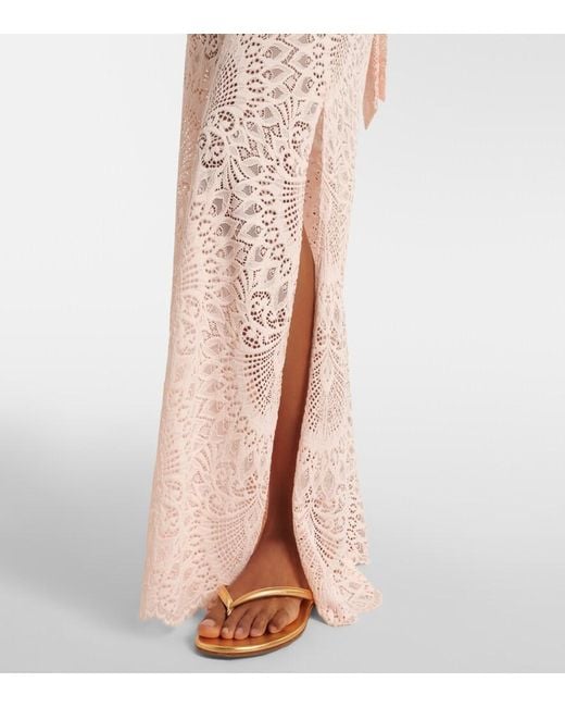 Alexandra Miro Pink Irena Halterneck Lace Jumpsuit
