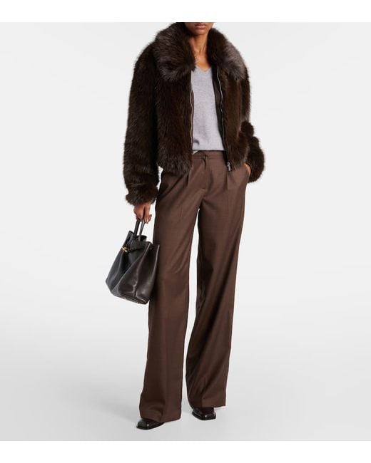 Frankie Shop Black Jacke Hope Aus Faux Fur