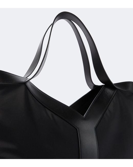 Saint Laurent Black Y Large Leather-Trimmed Tote Bag for men