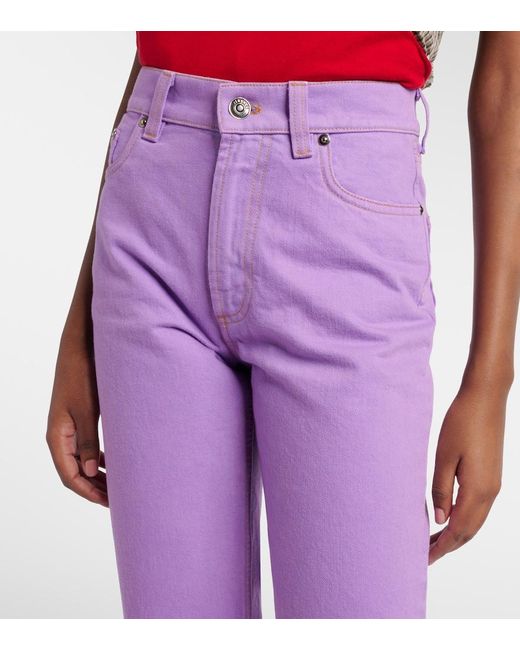 Versace Purple High-Rise Capri Jeans