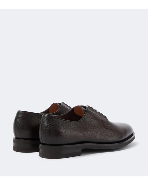 Santoni Brown Ensley Leather Derby Shoes for men