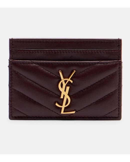 Saint Laurent Purple Cassandre Leather Card Case
