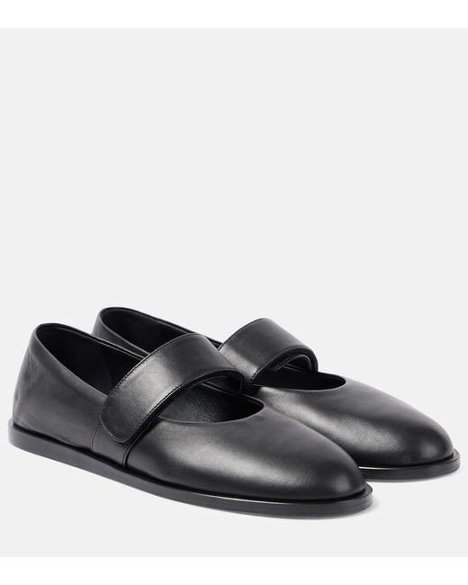 Co. Black Leather Mary Jane Flats