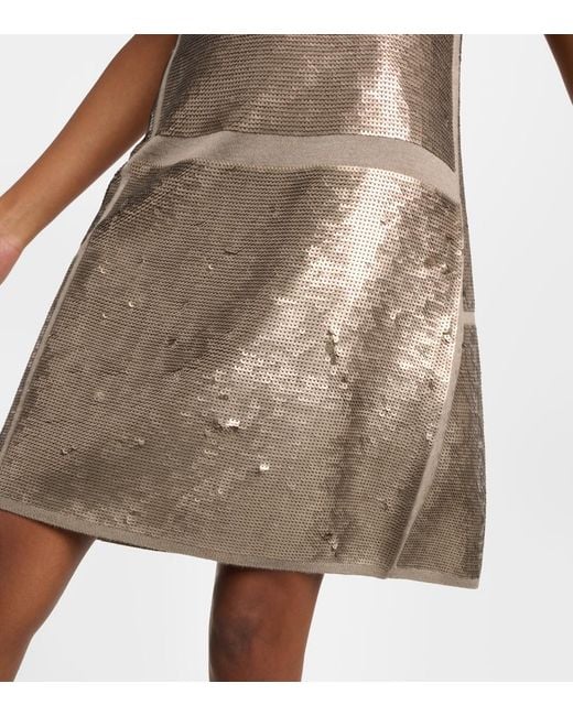 Joseph Natural Sequined Wool-Blend Minidress
