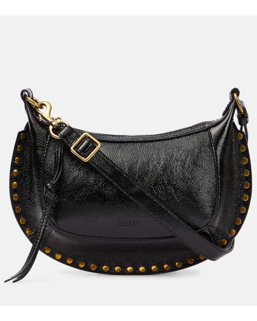 Isabel Marant Black Oskan Moon Leather Shoulder Bag