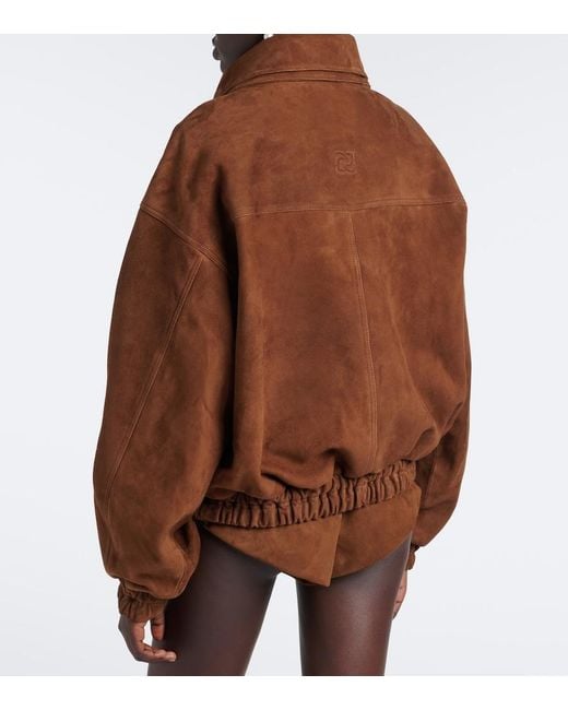 Magda Butrym Brown Suede Bomber Jacket
