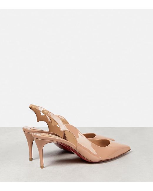 Christian Louboutin Natural Patent Leather Slingback Pumps