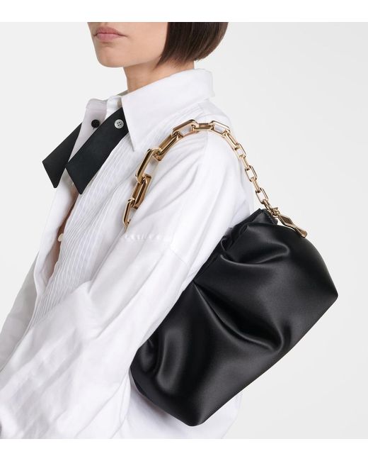 Christian Louboutin Black Eva Small Satin Shoulder Bag